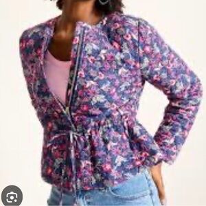 Tommy Bahama Women's Floral Quilted Jacket - Blue and Pink